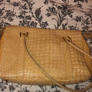 Lord & Taylor Genuine Leather Embossed Tote
